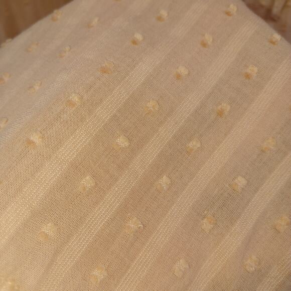 Lane Bryant Women Boho Tie Neck Top Plus Sz 20 Mustard Clip Dot Peplum Coquette - Picture 7 of 11